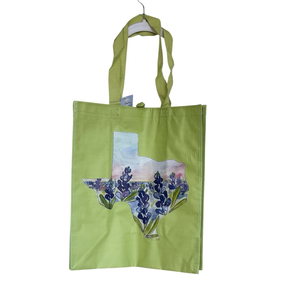 2 Howdy Y'all Longhorn With Texas Bluebonnets Reusable Shopping Tote Bags - Picture 4 of 6